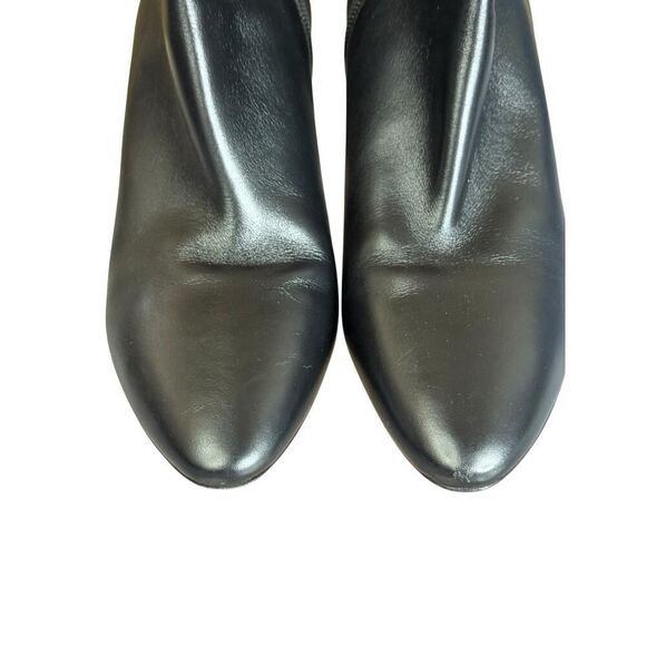 Longchamp Epure Black Leather Ankle Boots EU 40 US 9.5 Pointed Toe Heels - Picture 8 of 10
